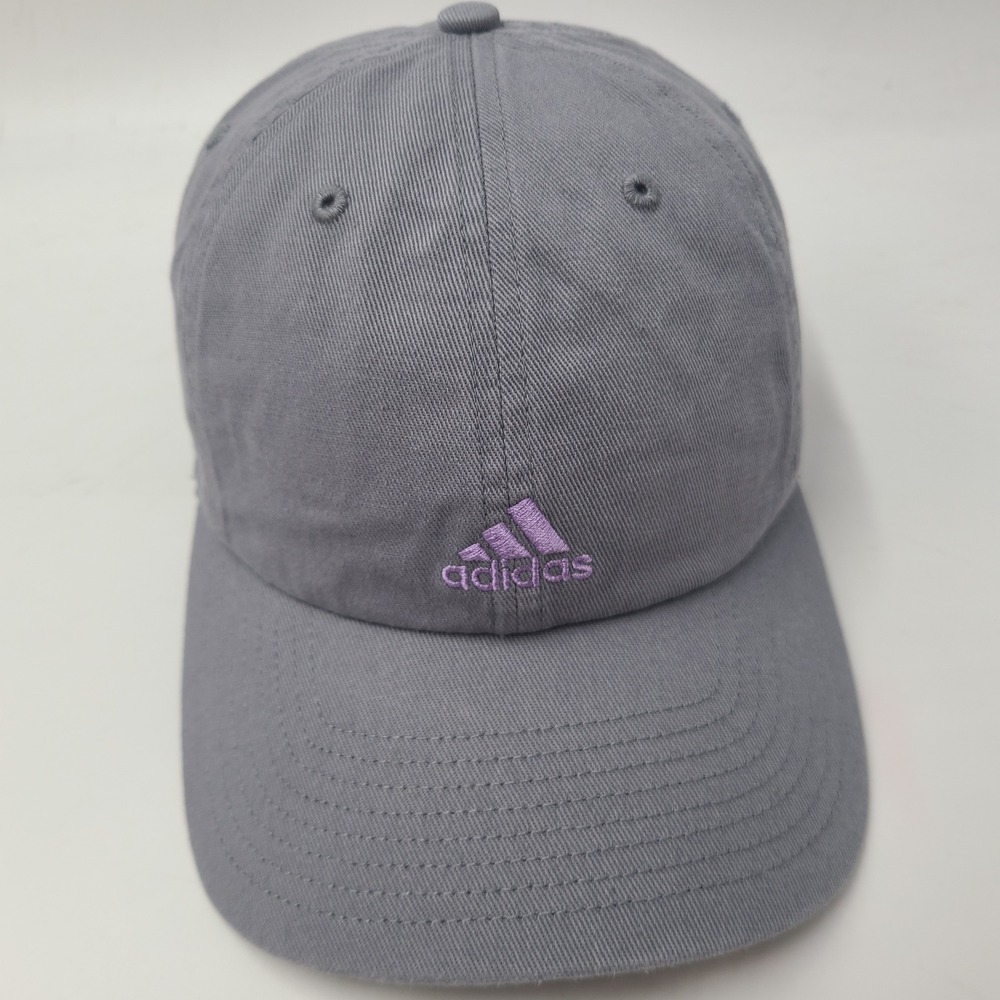 Women Adidas Hat Strapback Blue Purple Logo Embroidered Casual Relaxed Dad Cap
